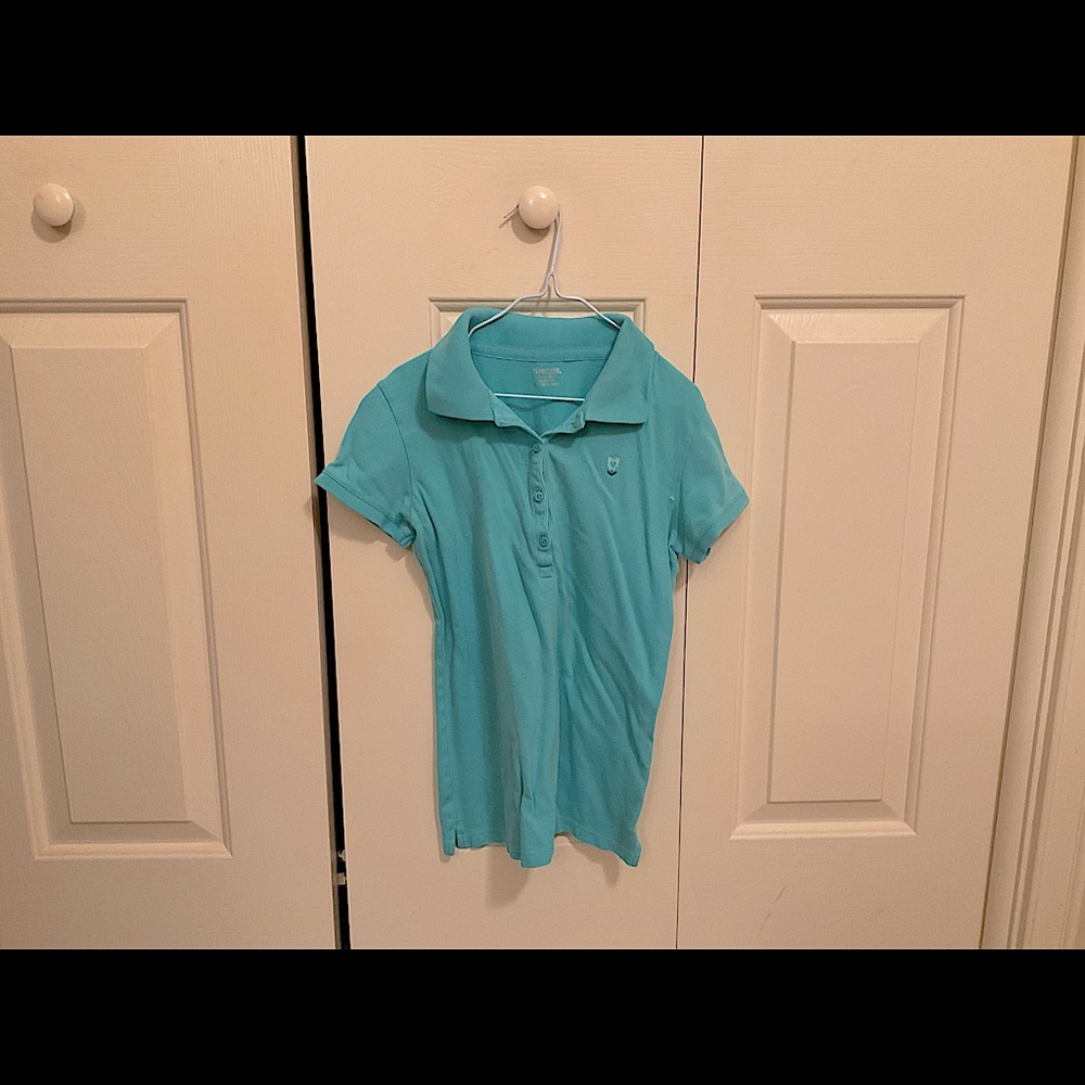 Cherokee Logo Teal Blue Collared Shirt (Kids - Size L)